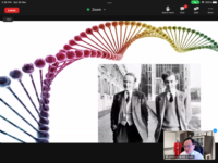 發現雙螺旋結構模型的科學家James Watson（右）和Francis Crick之合照